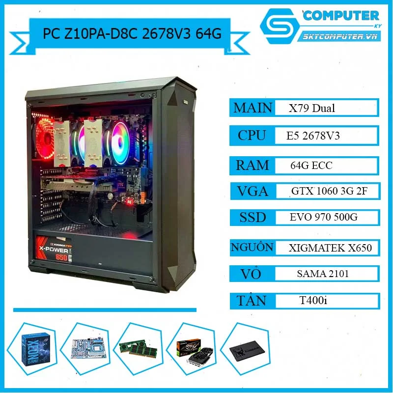 PC DUAL Xeon Z10PA | E5-2678v3 | RAM 64G | 1060 3G PC DUAL Xeon Z10PA | E5-2678v3 | RAM 64G | 1060 3G
