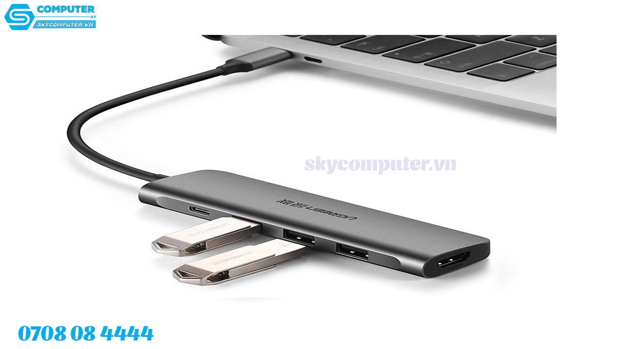 adapter-usb-c-to-hdmi-3-usb-3-0-ho-tro-sac-pd-ugreen-502093