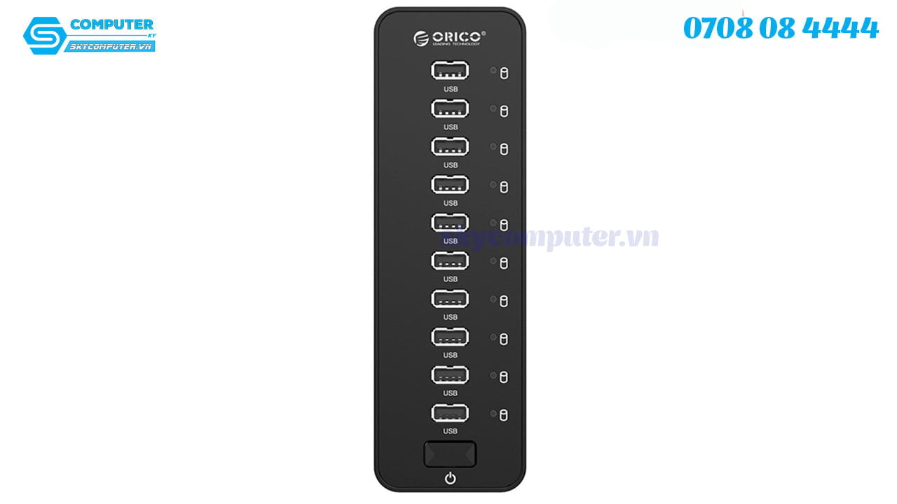 bo-chia-usb-2-0-10-cong-ho-tro-nguon-ngoai-12v-orico-p10-u2