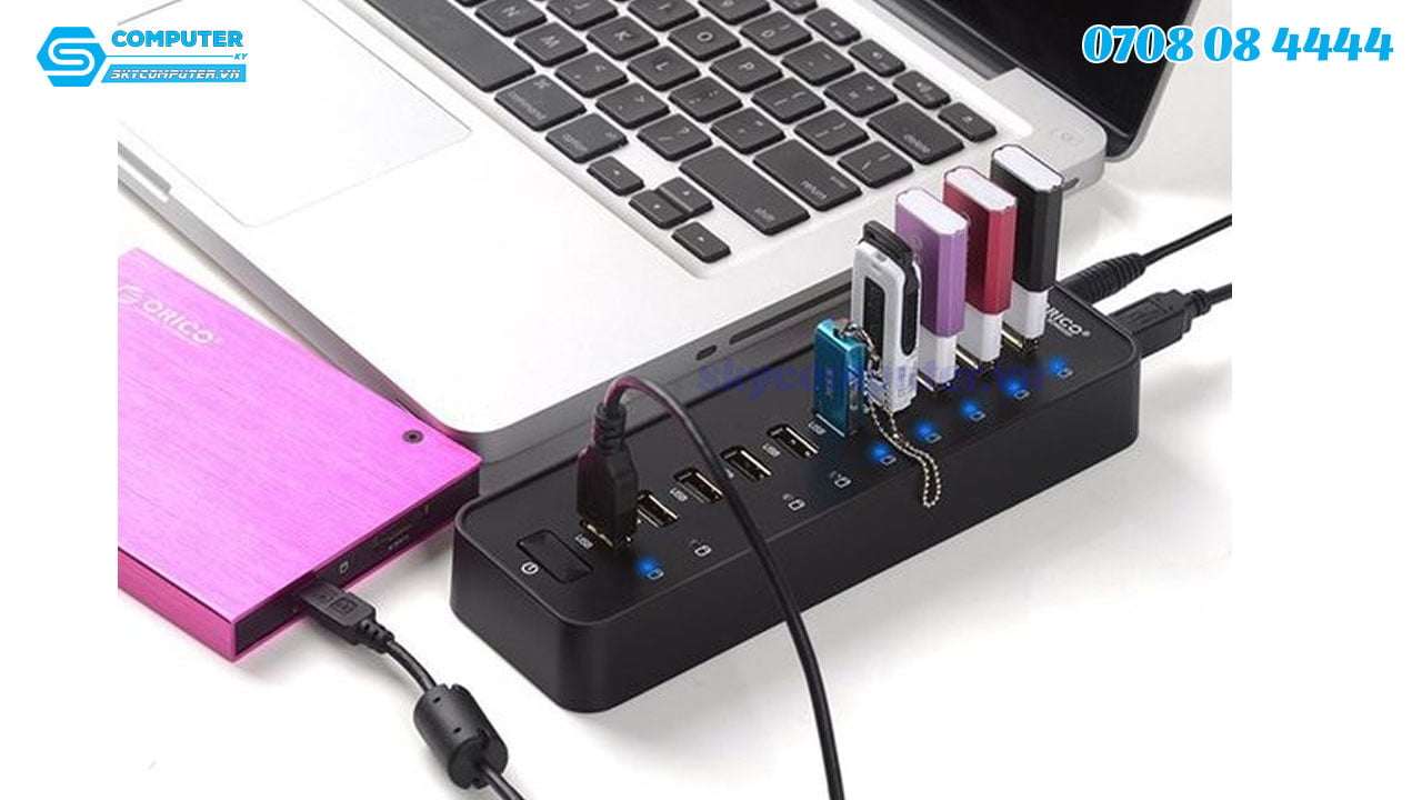 bo-chia-usb-2-0-10-cong-ho-tro-nguon-ngoai-12v-orico-p10-u2