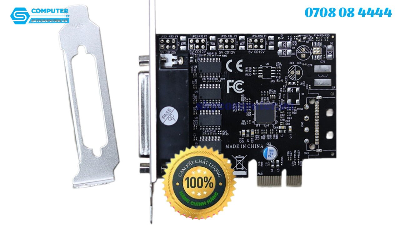 Carte Contrôleur PCI Express RS232 - 4 Ports Série - Chipset ASIX AX99100 - Compatible Windows, Linux, Android