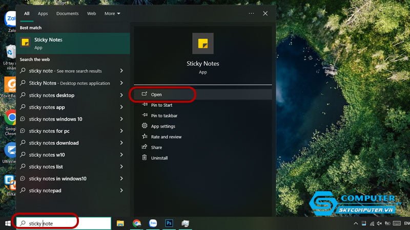 khoi-dong-phan-mem-sticky-notes-skycomputer