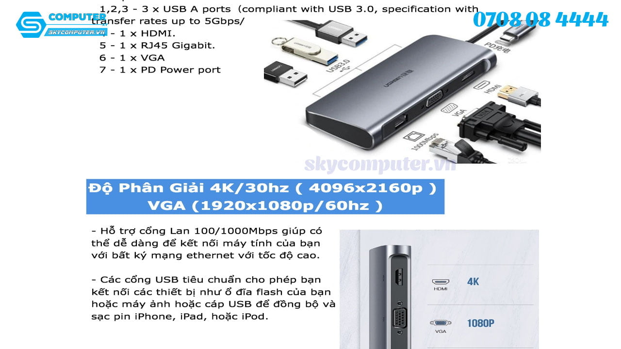 usb-c-hub-7-in-1-hdmi-vga-usb-lan-ho-tro-sac-pd-ugreen-605572