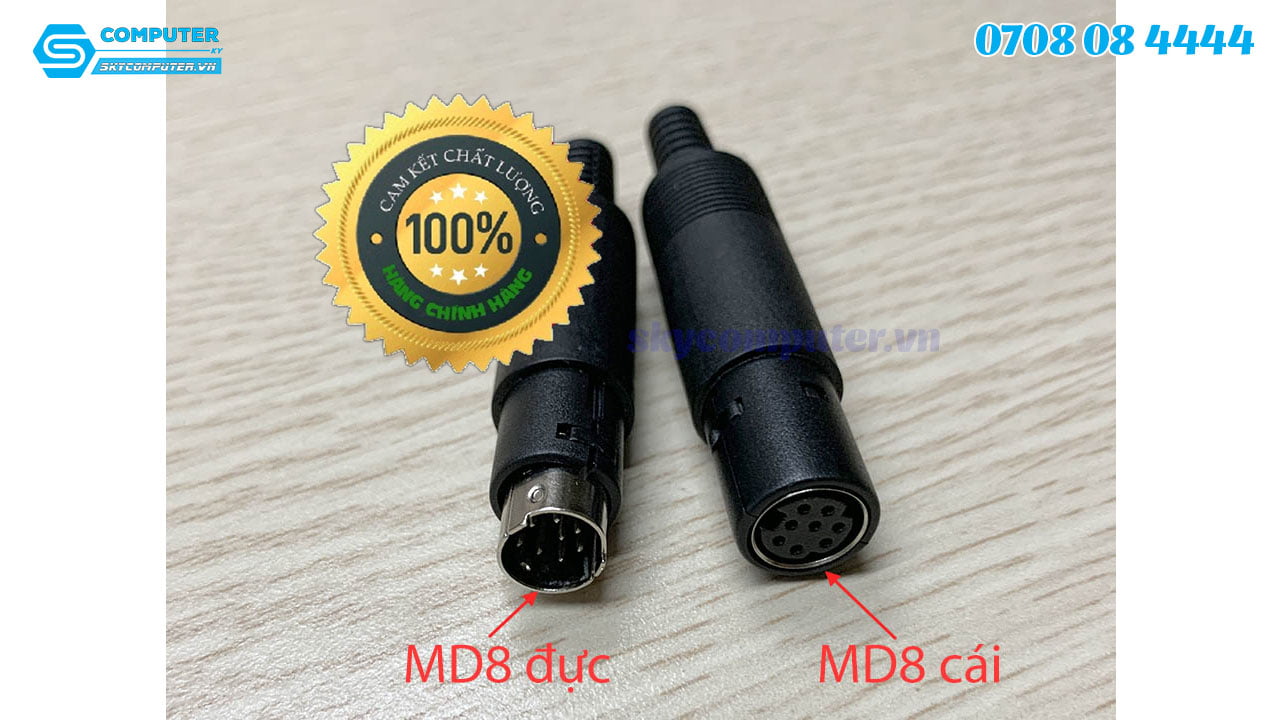 Đầu hàn PLC Mini Din MD8 8Pin Male (đực)2